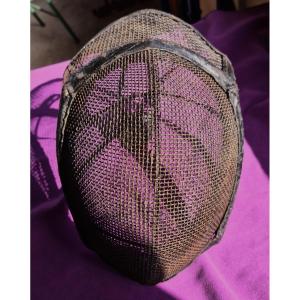 19th Century Fencing Mask, Black Leather