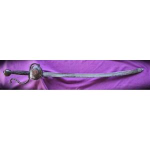 Hungarian Long Saber With The Both From Bajna Coat Of Arms