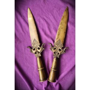 Pair Of Indo-persian Ceremonial Spontoons
