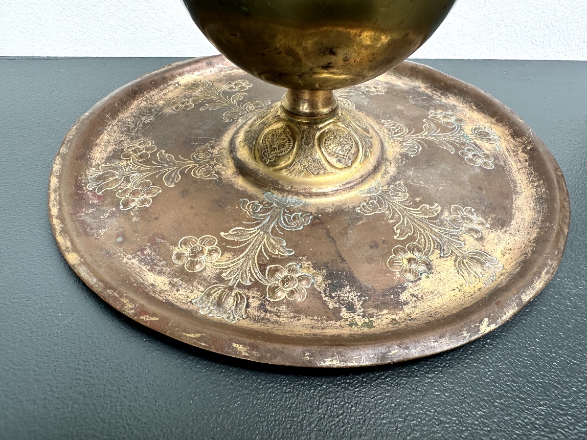 An Ottoman Incense Burner Made Of Gilded Copper (tombak), 18th Century-photo-3