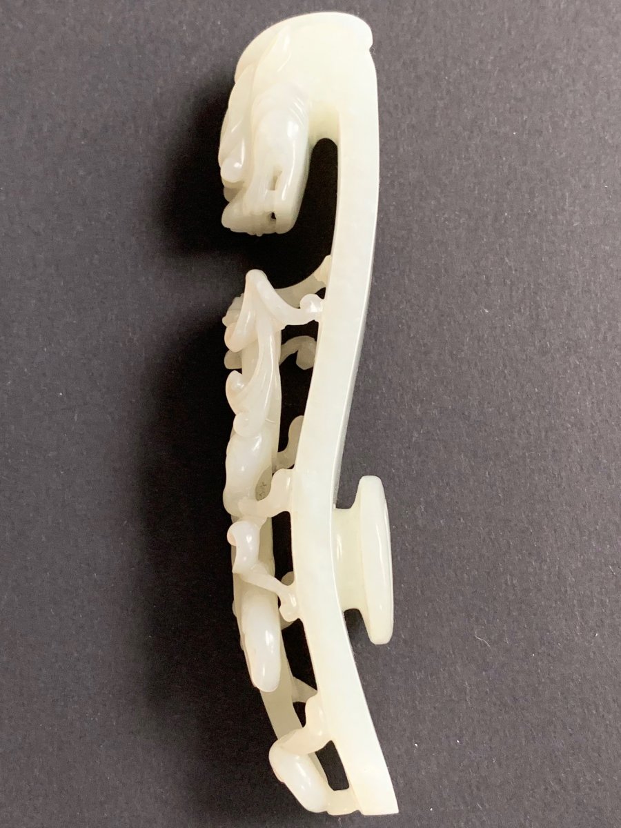 White Jade Belt Hook Qianlong Period From An Important English Private Collection.-photo-2