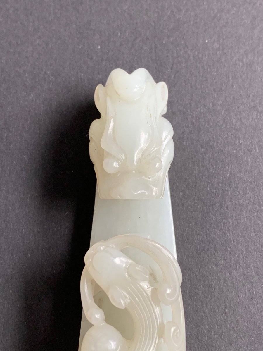White Jade Belt Hook Qianlong Period From An Important English Private Collection.-photo-4