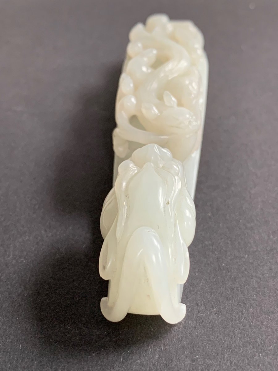 White Jade Belt Hook Qianlong Period From An Important English Private Collection.-photo-2