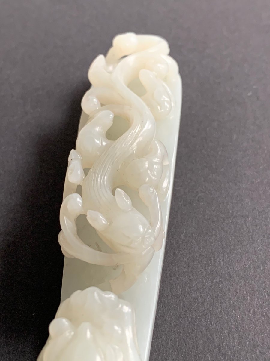 White Jade Belt Hook Qianlong Period From An Important English Private Collection.-photo-6