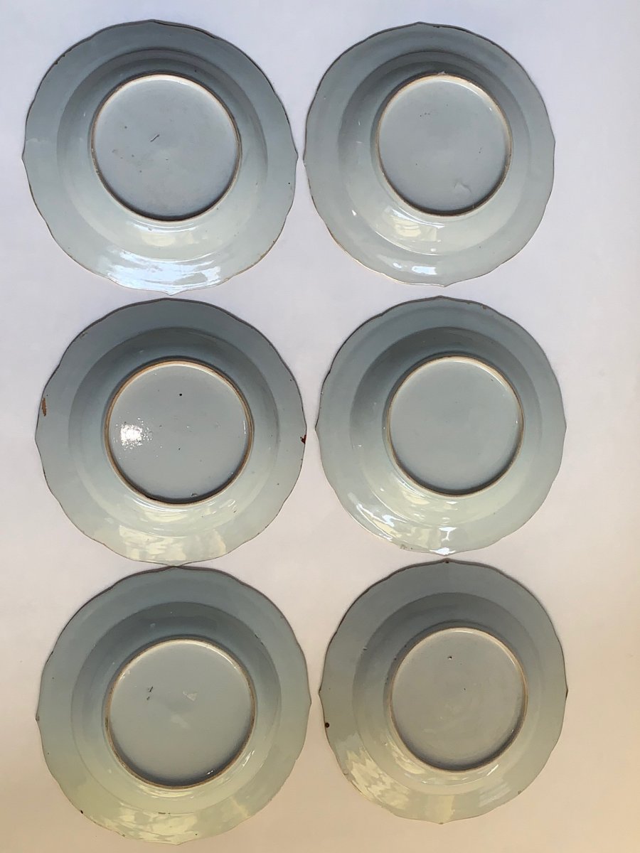 Collection of 6  18th century Mandarin pattern deep plates-photo-4