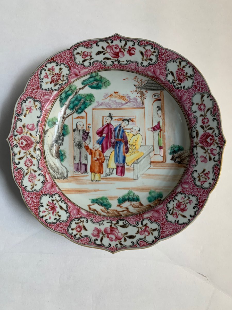 Collection of 6  18th century Mandarin pattern deep plates-photo-6