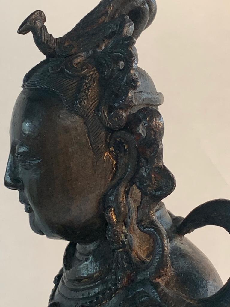 Large Ming Chinese Antique Bronze Of An Immortal Daoist Figure XIwangmu-photo-4