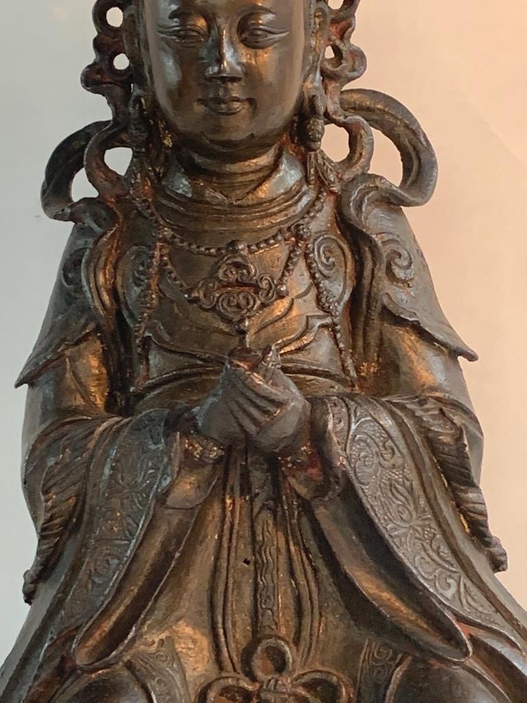 Large Ming Chinese Antique Bronze Of An Immortal Daoist Figure XIwangmu-photo-1
