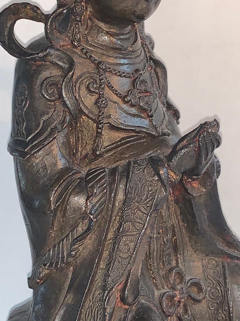 Large Ming Chinese Antique Bronze Of An Immortal Daoist Figure XIwangmu-photo-5