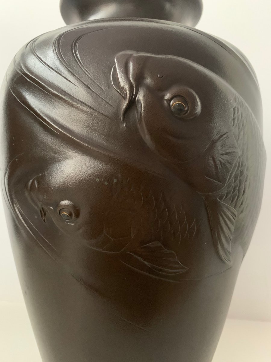 Un vase en bronze de l'époque Taisho (1912-1926) / Bronze Vase Taisho Era, Early 20th Century-photo-2