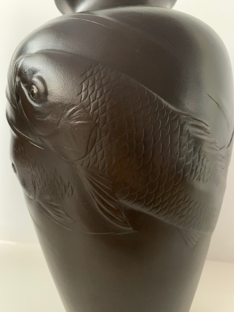 Un vase en bronze de l'époque Taisho (1912-1926) / Bronze Vase Taisho Era, Early 20th Century-photo-3