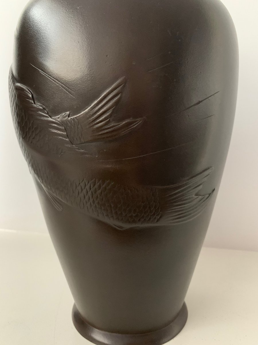 Un vase en bronze de l'époque Taisho (1912-1926) / Bronze Vase Taisho Era, Early 20th Century-photo-4