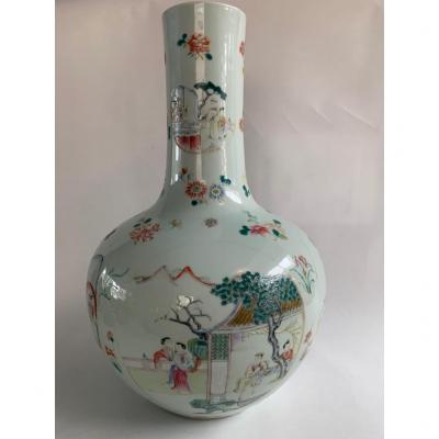 Large & Important 19th Century Famille Rose Bottle Vase
