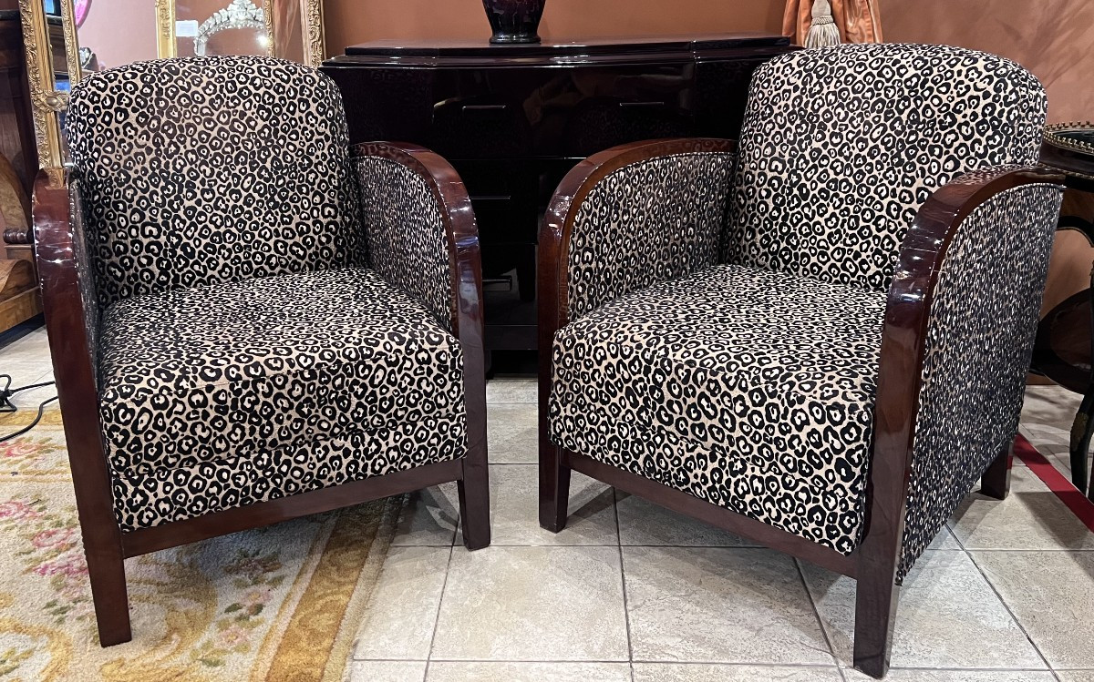 Pair Of Art Deco Period Armchairs, 1930s Work 