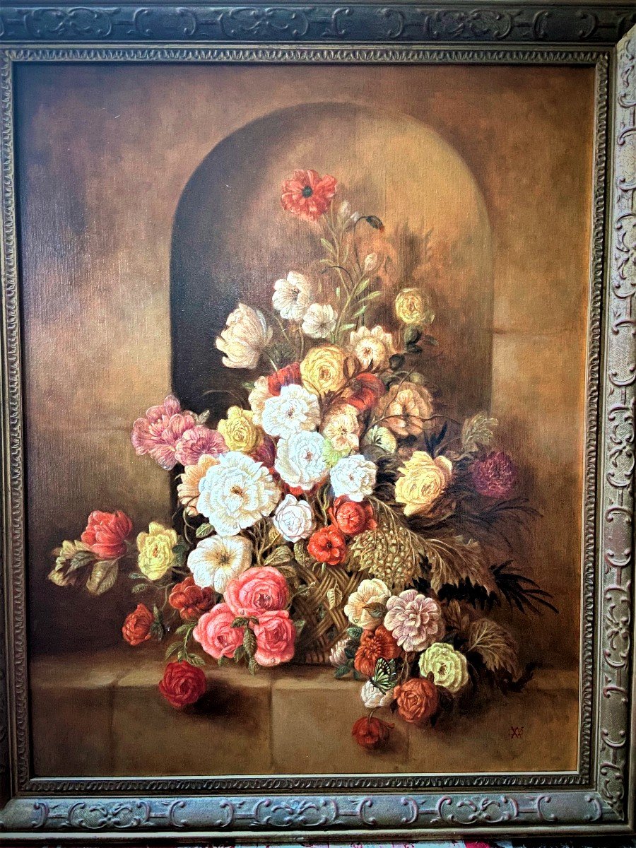 Flower Basket In A Niche