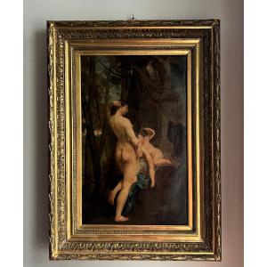 Allégorie De Venus Et Cupidon.  Ecole française du 19 siècle