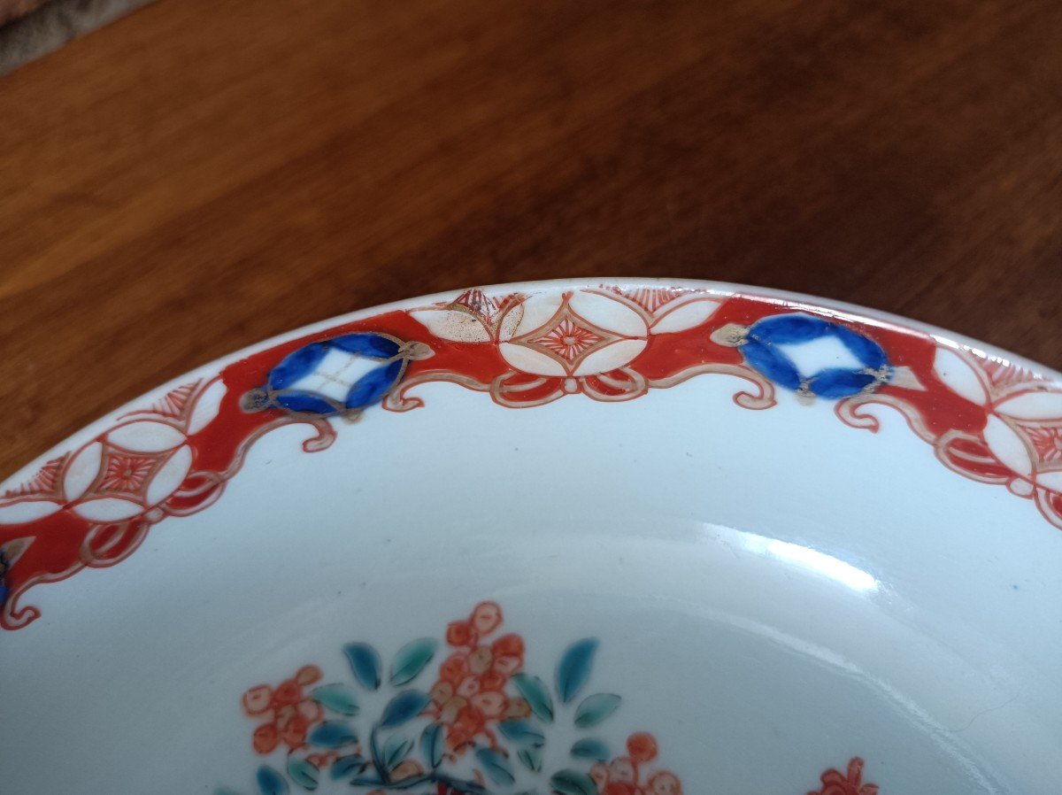 East India Company, Large Porcelain Bowl With Imari Decor China 18th  Century-photo-4