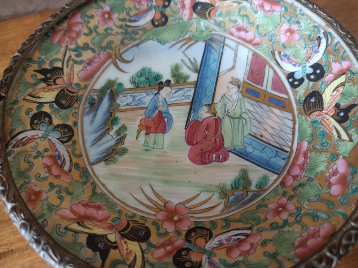 Bronze Mounted Canton Porcelain Bowl End Of The 19th Century Napoleon III-photo-3