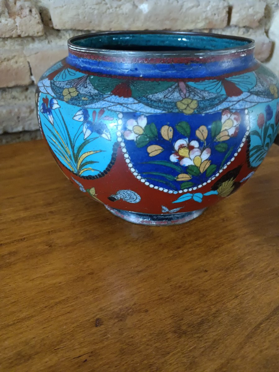 China Incense Burner In Cloisonné Enamels On Bronze 19th Century-photo-4