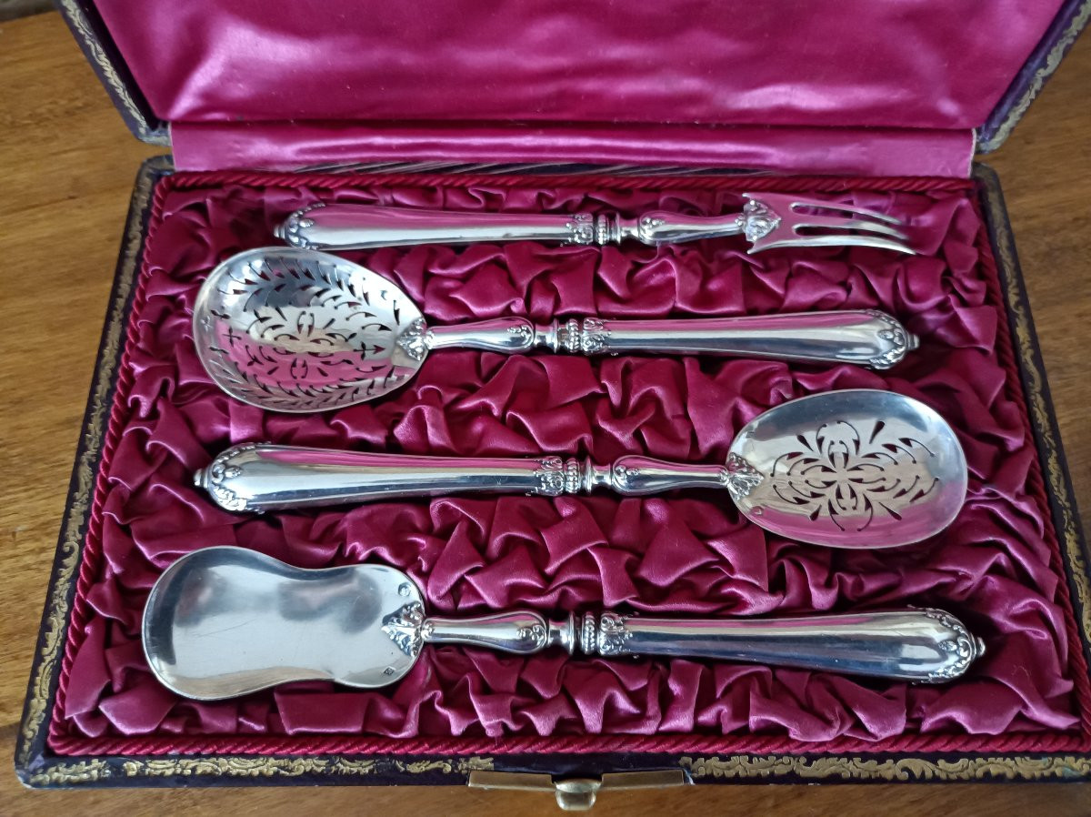 Petit Fours Mignardise Service, 19th Century Minerva Silver-photo-2
