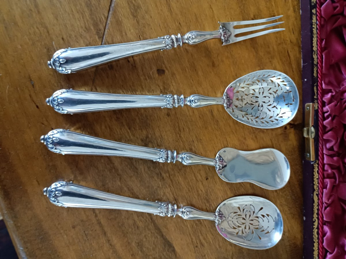 Petit Fours Mignardise Service, 19th Century Minerva Silver-photo-3