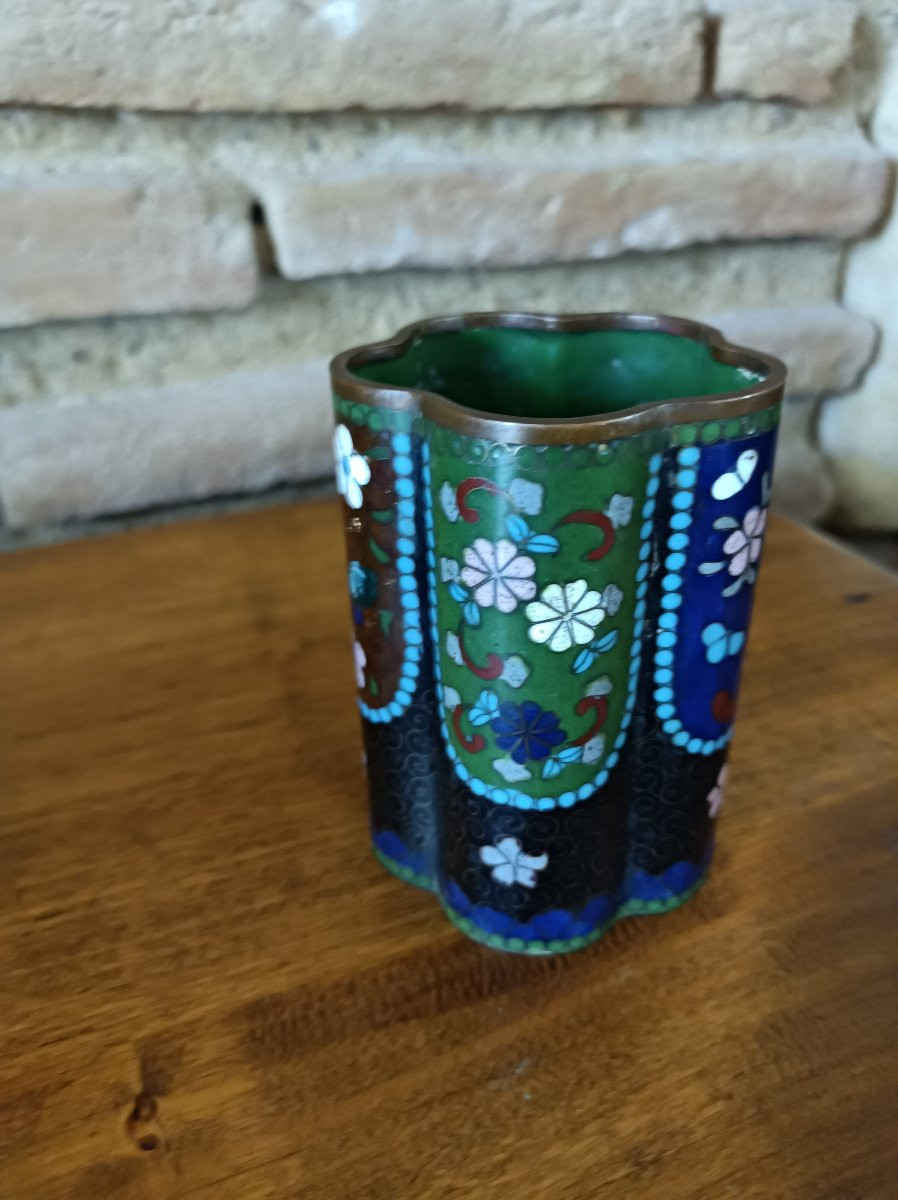China Cloisonné Bronze Writing Set Qing Dynasty 19th Century -photo-1