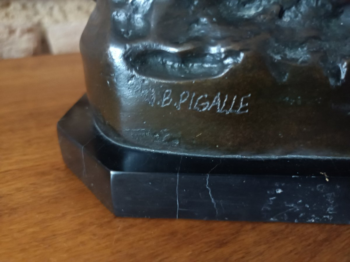 Pigalle jeune fille au nid Bronze XIXe siecle-photo-4