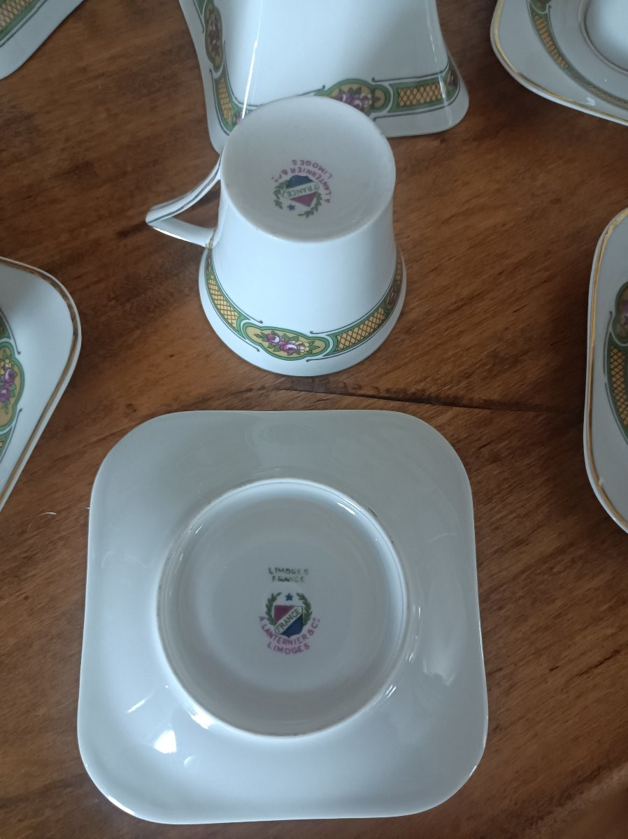 Alfred Lanternier Limoges Porcelain Art Nouveau Tea/coffee Set Circa 1920-photo-4