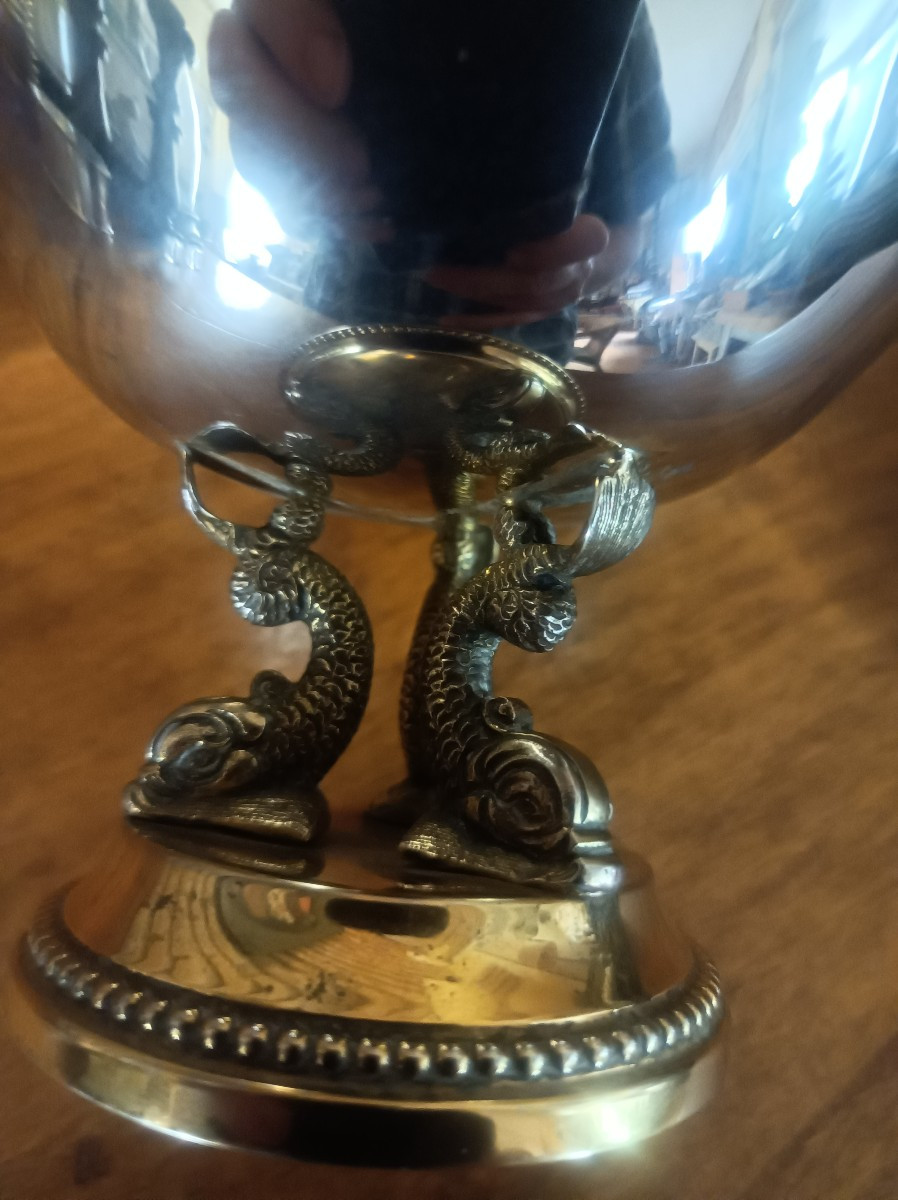 Coupe empire en Argent Massif et Vermeil Orfèvrerie Leysen Frères Bruxelles -photo-1