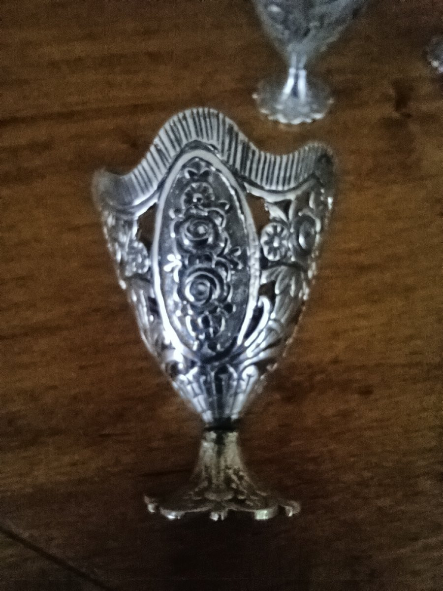 7 Portes Tasses à café Zarf Argent massif  empire Ottoman Tughra  sultan Abdul Aziz XIXe Siecle-photo-4