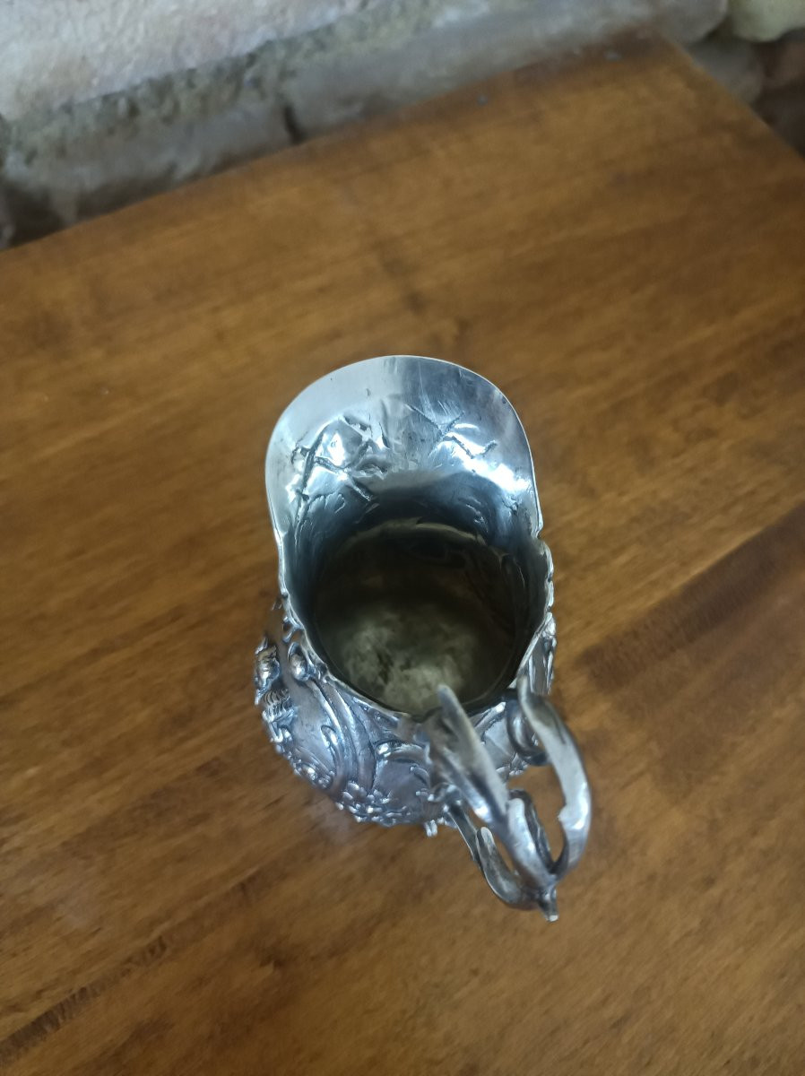 Crémier pot à lait Louis XV argent massif putti chérubins  XIXè  Gebrüder Gutgesell  Hanau-photo-3
