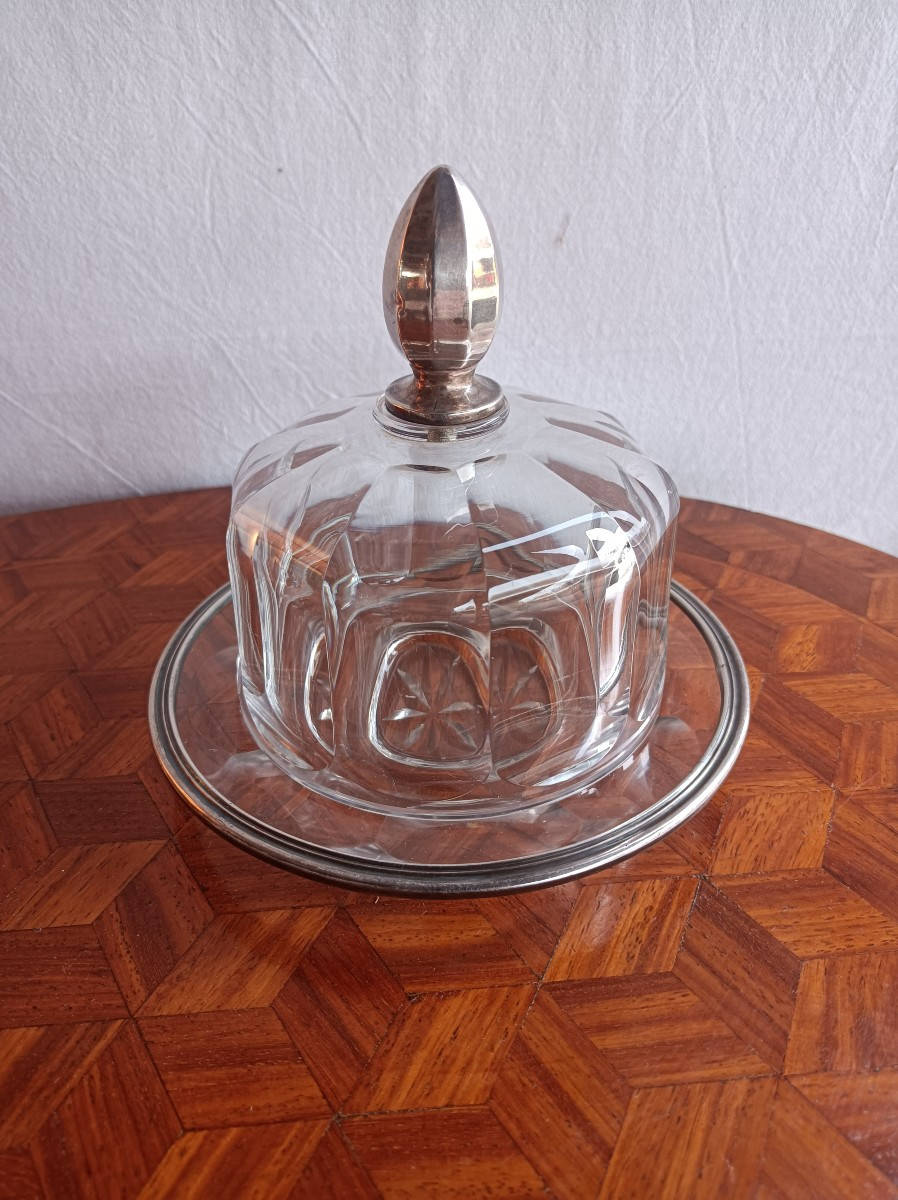 beurrier cristal baccarat monture argent minerve 