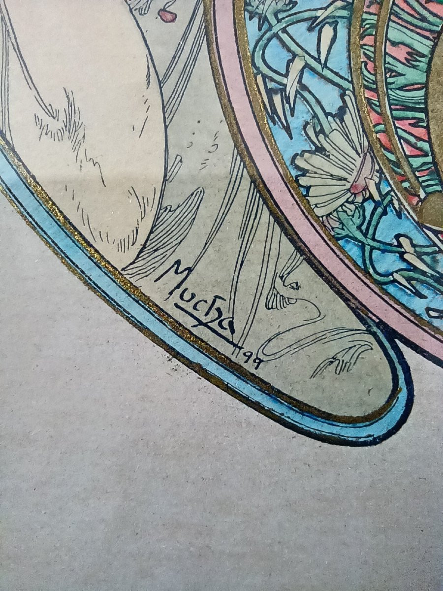 Alphonse Mucha - The Passing Wind Carries Away Youth, 1899 - Original Lithograph-photo-2