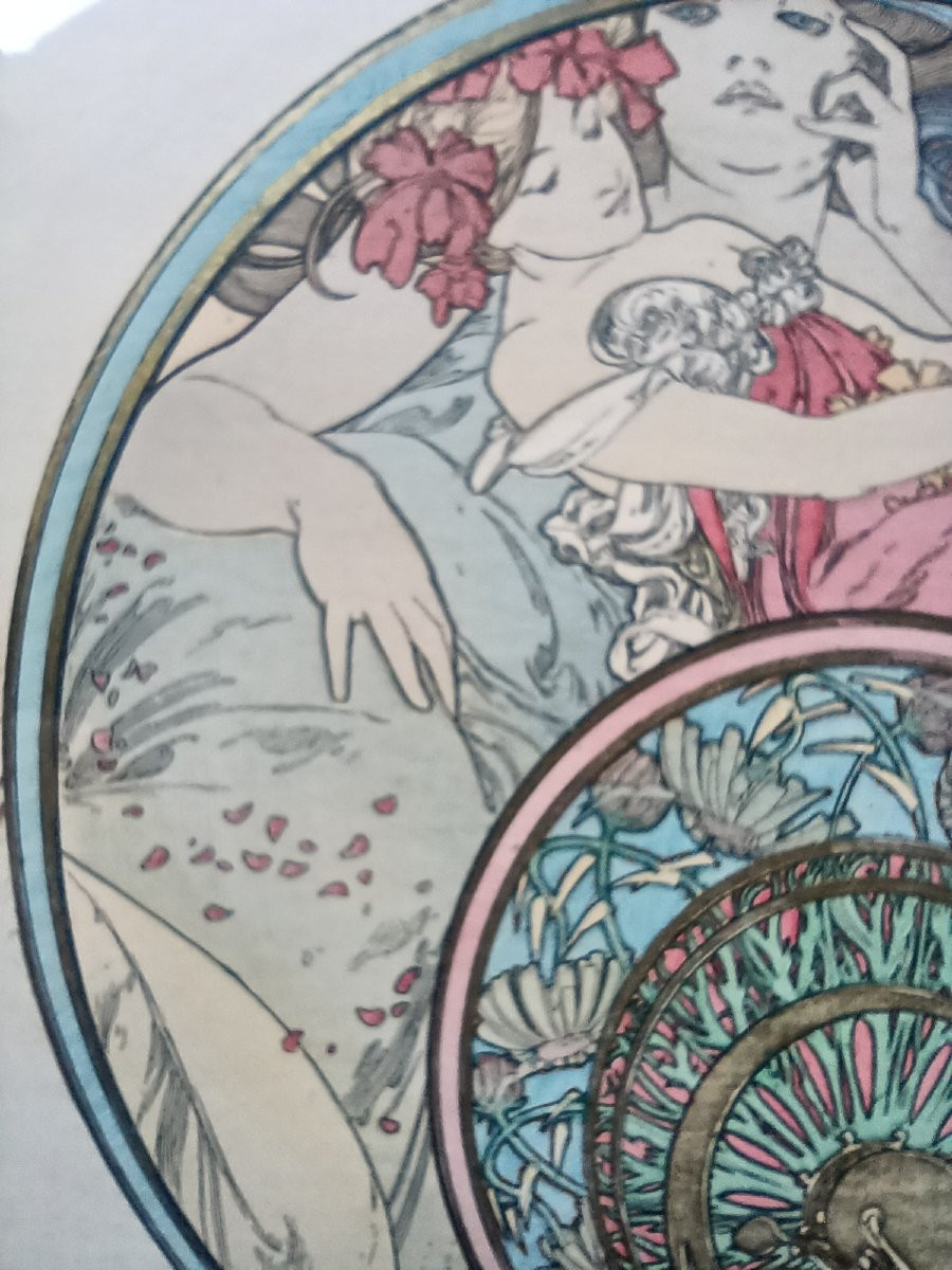 Alphonse Mucha - The Passing Wind Carries Away Youth, 1899 - Original Lithograph-photo-3