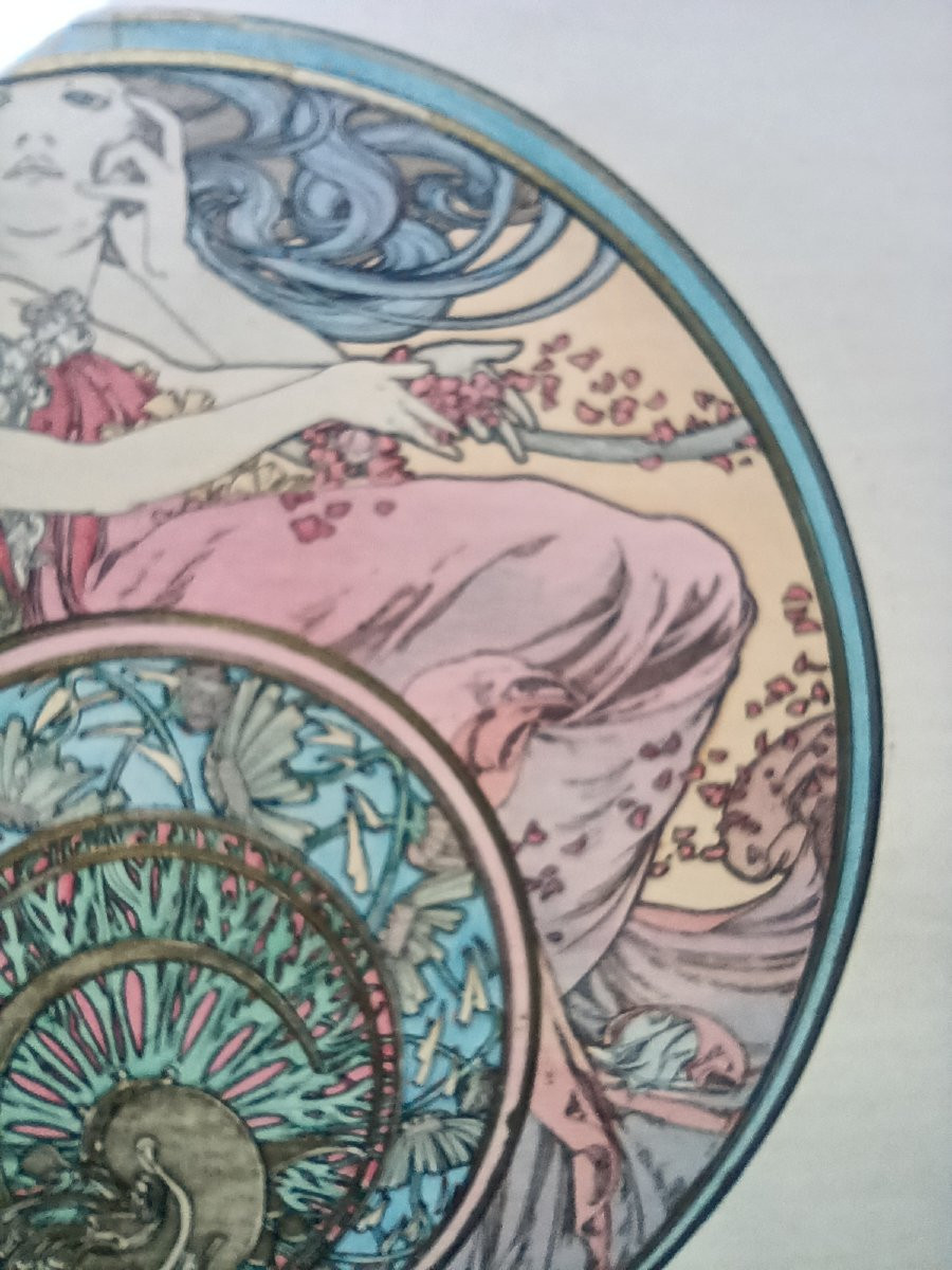 Alphonse Mucha - The Passing Wind Carries Away Youth, 1899 - Original Lithograph-photo-4