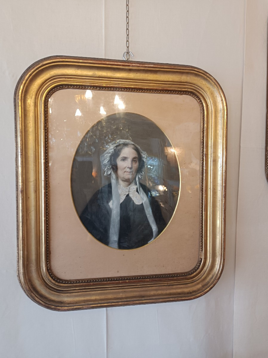 Paul Jourdy  ( 1805 - 1856  ) portrait de Mme Marie Madelaine joséphine Labat  XIXe siecle