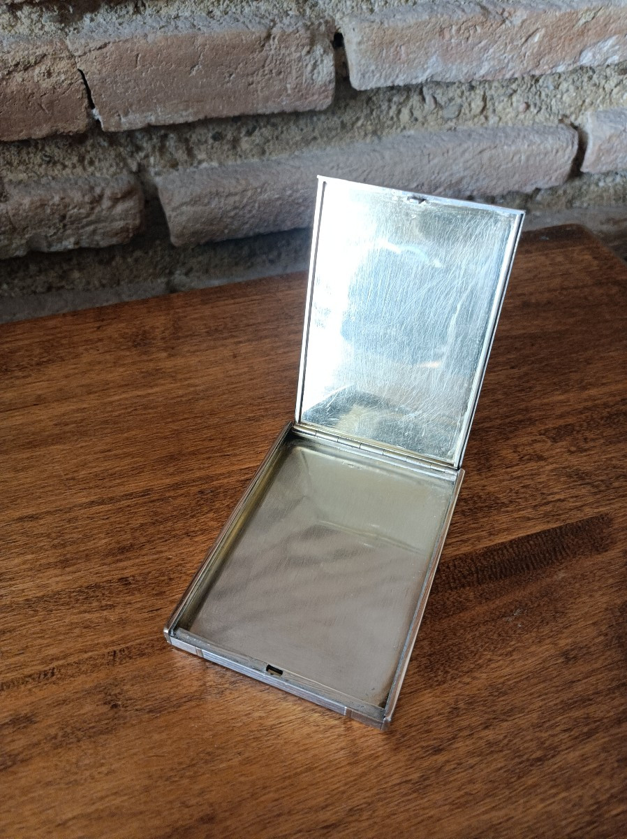 Etui à cigarettes art deco en or jaune 18K et argent massif  Signé Puiforcat France-photo-2