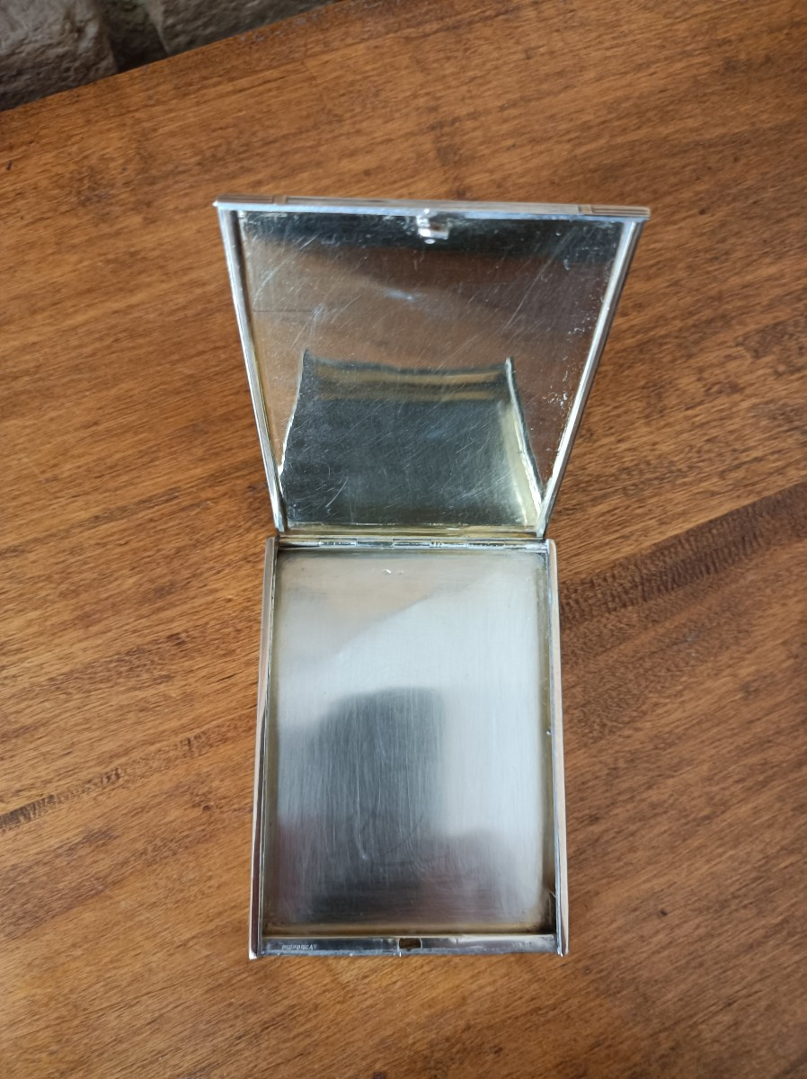 Etui à cigarettes art deco en or jaune 18K et argent massif  Signé Puiforcat France-photo-1