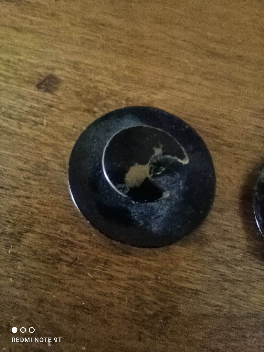 Pair Of Lacquered And Painted Bronze Collar Buttons, Imperial Russia, 19th Century-photo-1