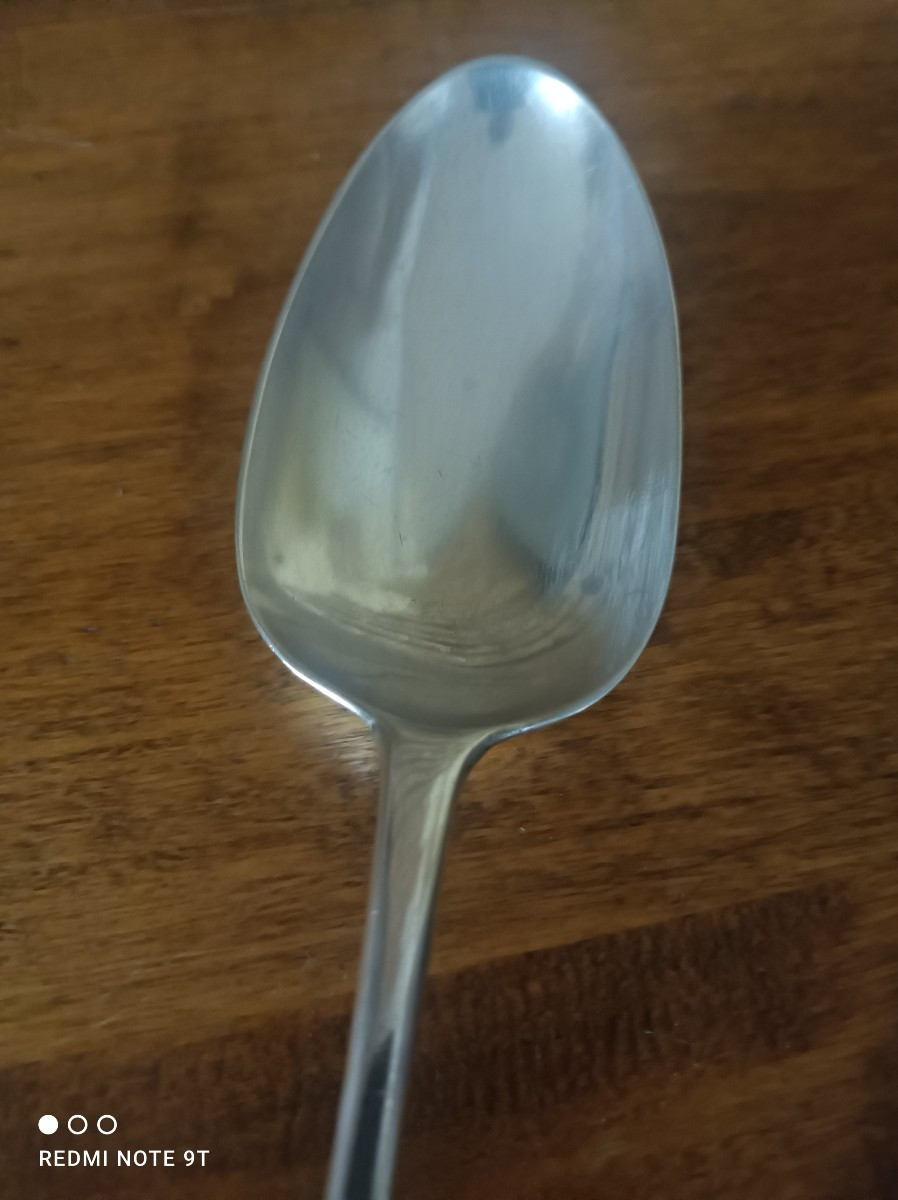 Solid Silver Stew Spoon, England, 18th Century-photo-2