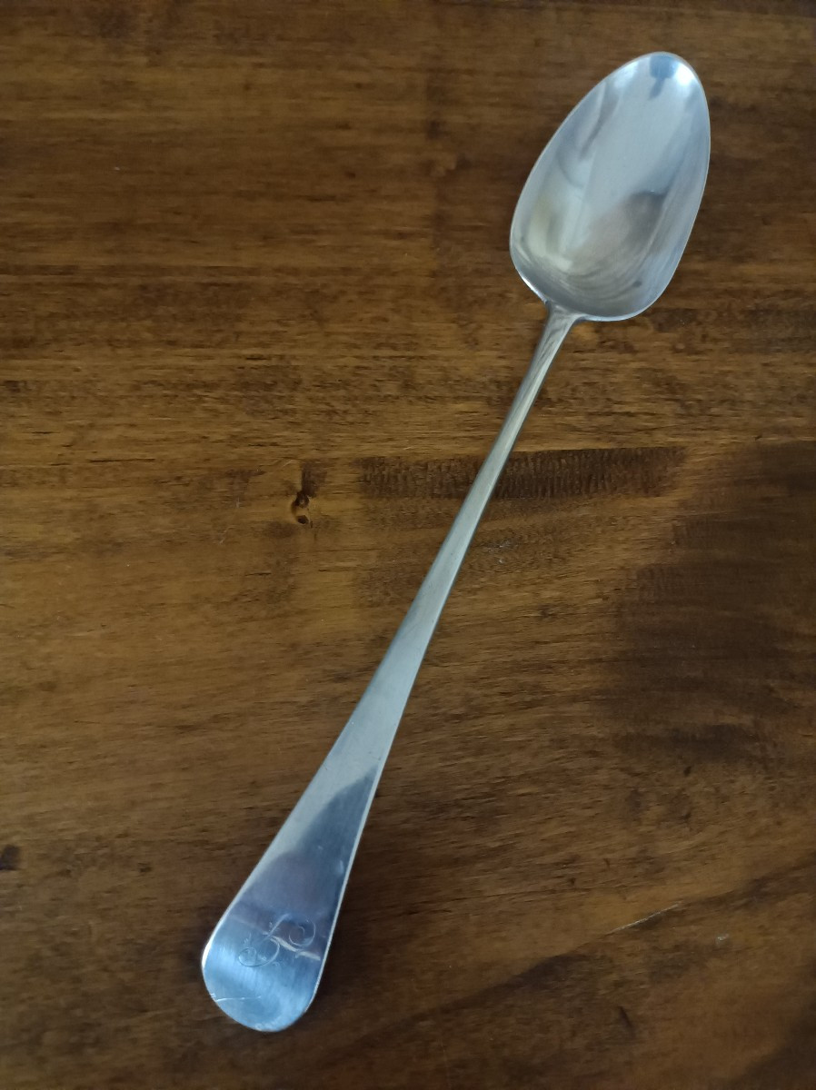 Solid Silver Stew Spoon, England, 18th Century