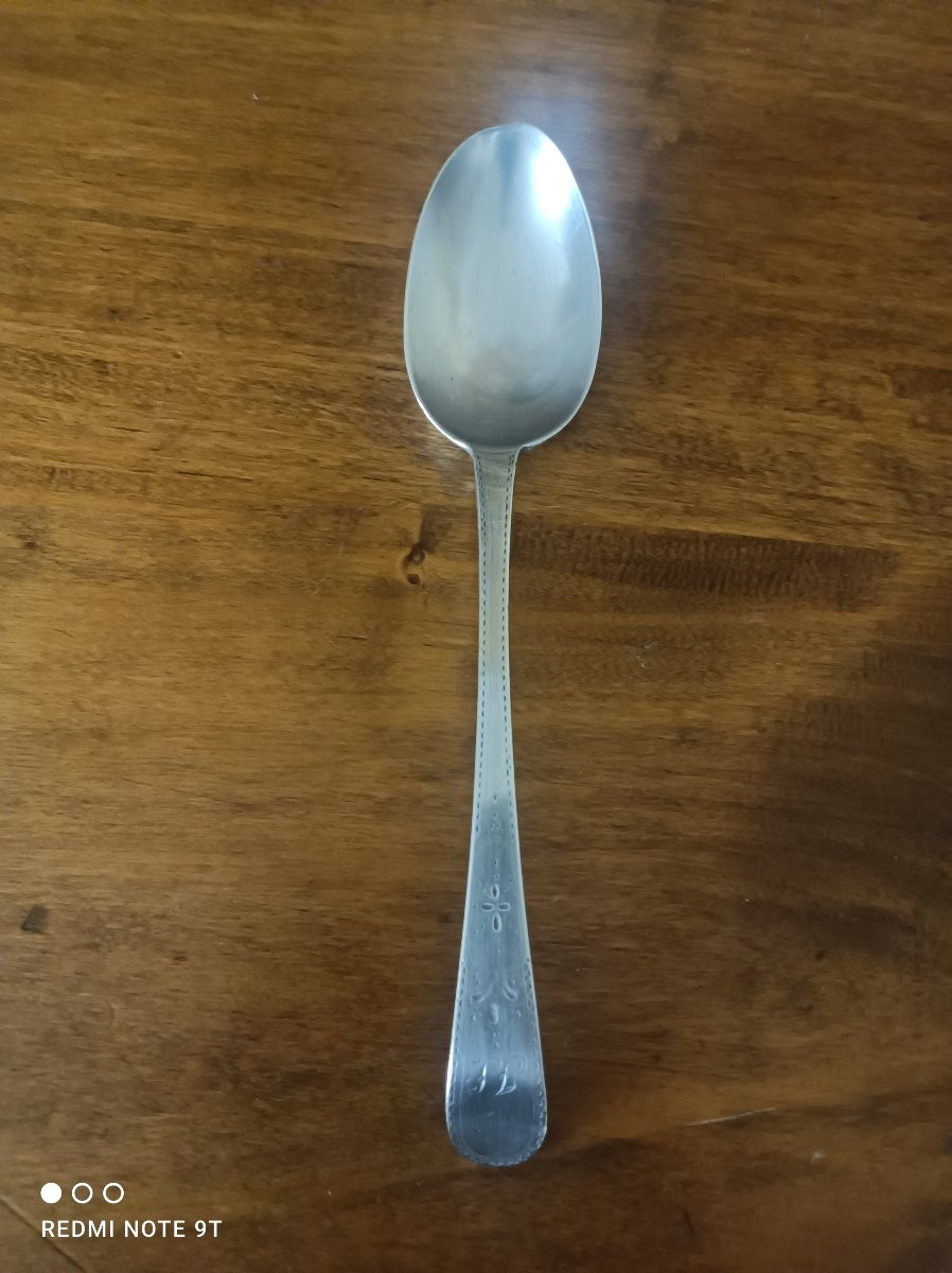  2  CUILLIERES  ARGENT MASSIF ANGLETERRE XVIIIe SIECLE-photo-2