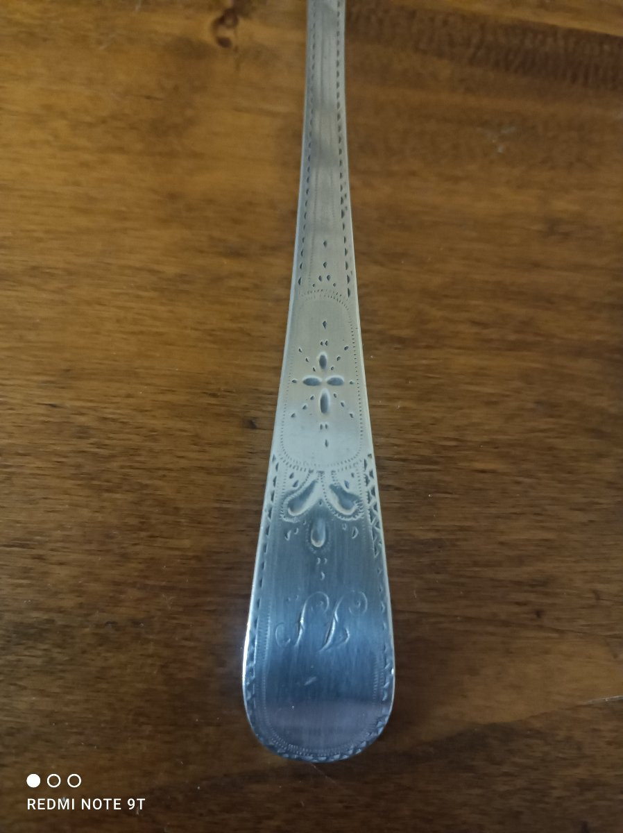  2  CUILLIERES  ARGENT MASSIF ANGLETERRE XVIIIe SIECLE-photo-3