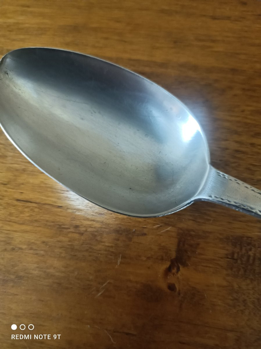  2  CUILLIERES  ARGENT MASSIF ANGLETERRE XVIIIe SIECLE-photo-4