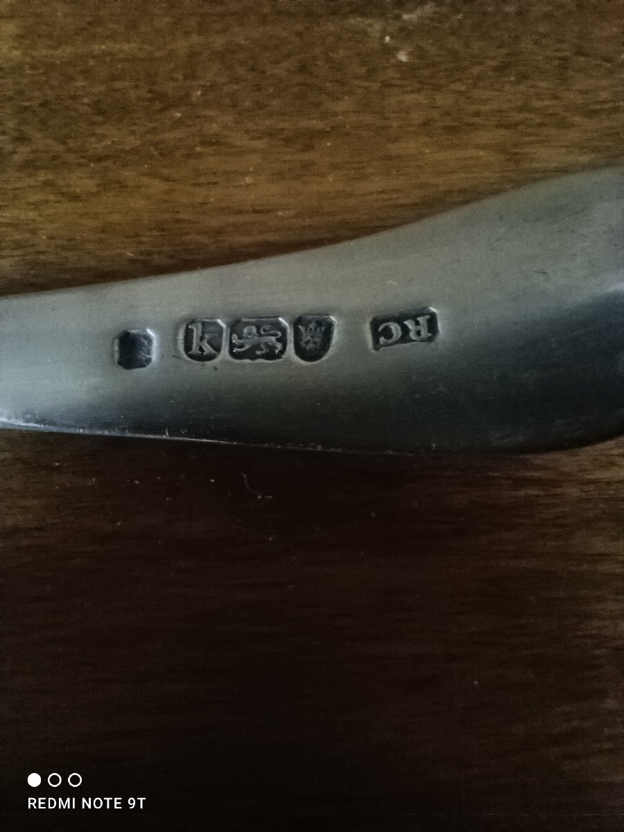  2  CUILLIERES  ARGENT MASSIF ANGLETERRE XVIIIe SIECLE-photo-7