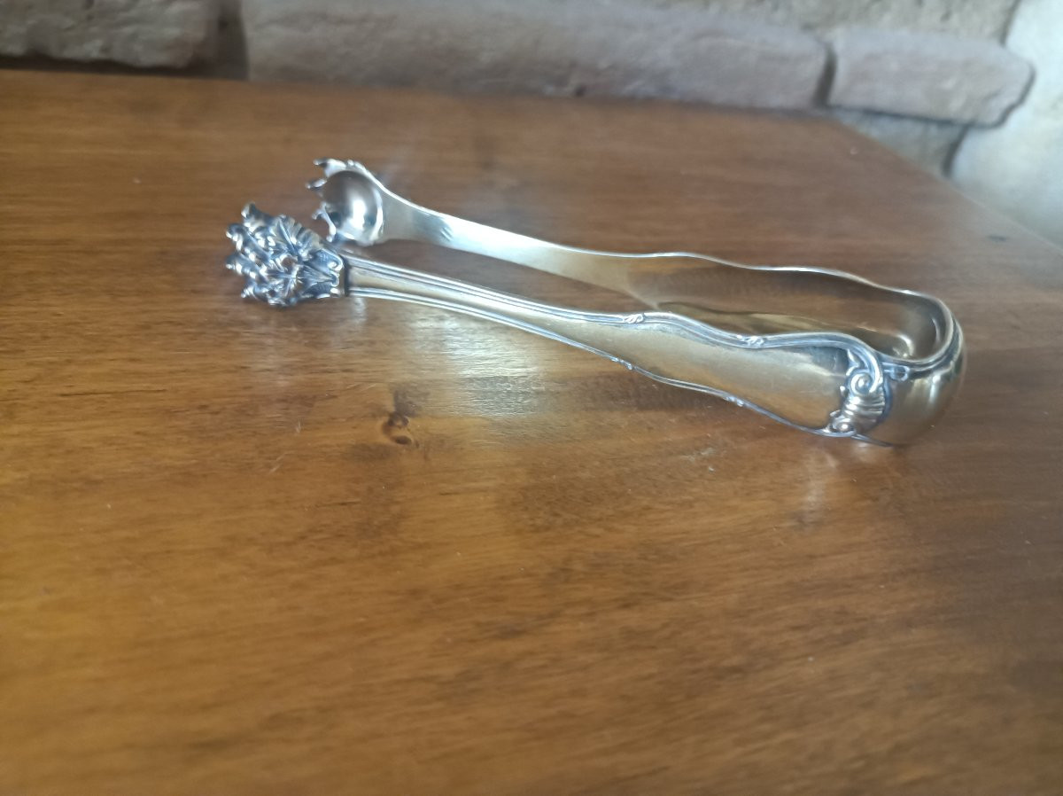 19th Century Silver-gilt Sugar Tongs-photo-2