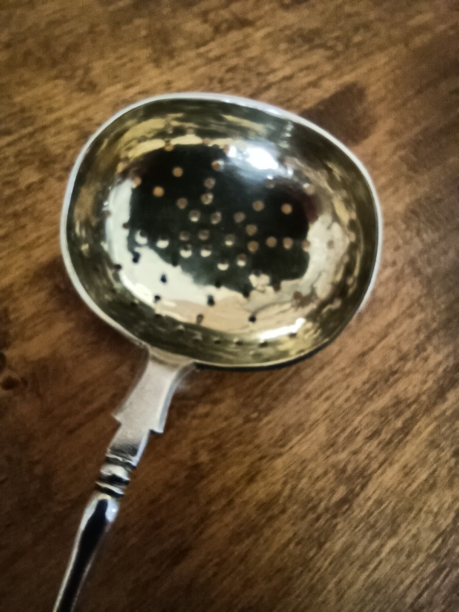 Cuillère à saupoudrer argent russe vermeil  Moscou Agafonov XIXème siecle-photo-3