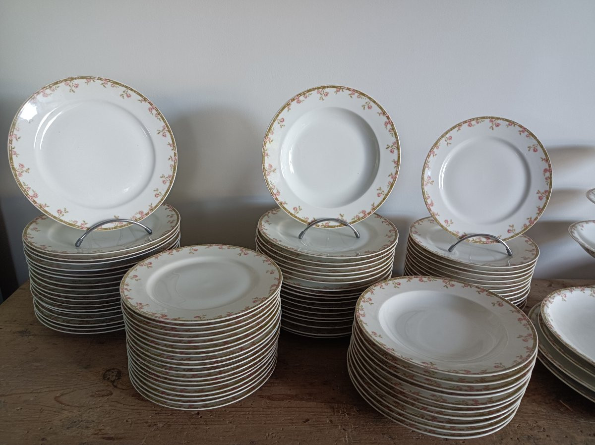 Majorelle Nancy-haviland & Cnie Limoges Porcelain Service With Floral Decoration -photo-2