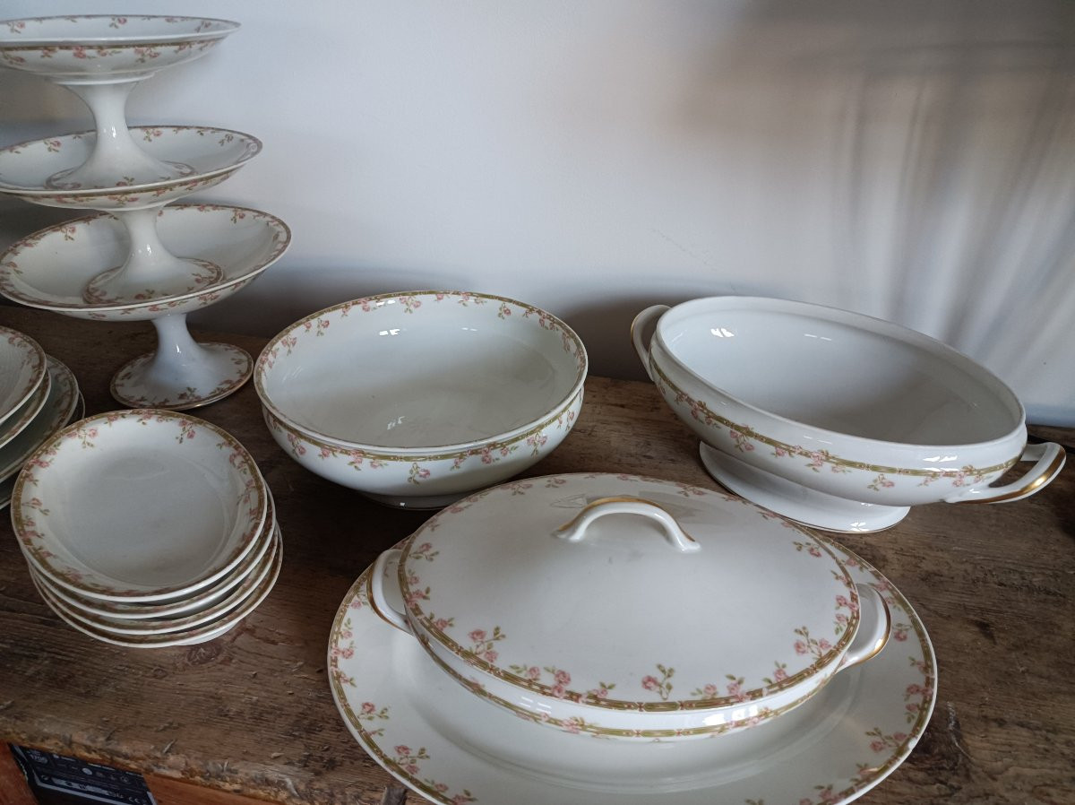 Majorelle Nancy-haviland & Cnie Limoges Porcelain Service With Floral Decoration -photo-4