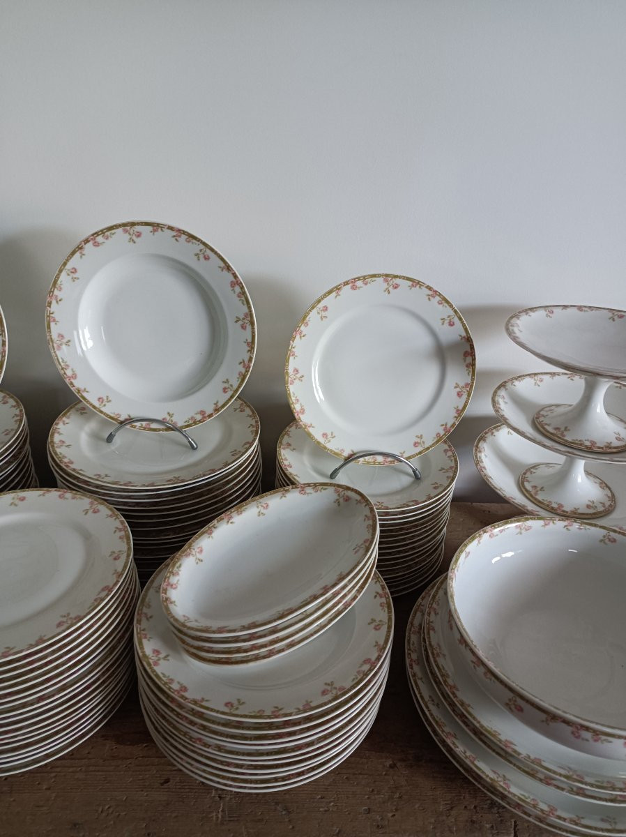 Majorelle Nancy-haviland & Cnie Limoges Porcelain Service With Floral Decoration -photo-2